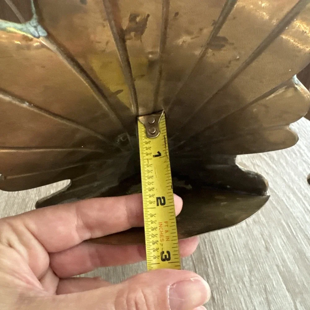 Vintage Art Deco Brass Leaf Design Wall Mount Planter Pocket Holder